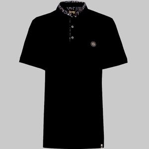PRETTY GREEN MOD PAISLEY PRINT COLLAR PIQUE POLO (UK LARGE)